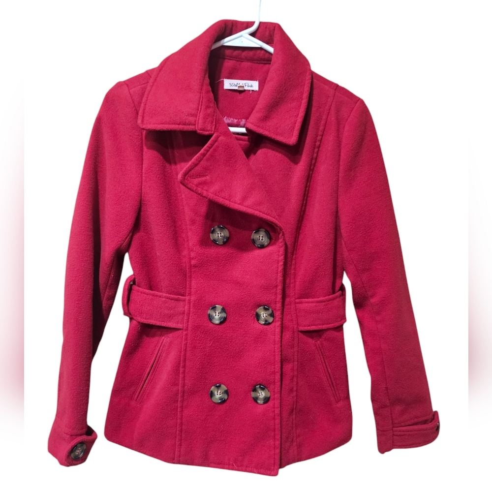 Women's Size Medium Wishful Park‎ Red Pea Coat